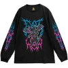 Tops>LISTEN FLAVOR Fallen Angel's Black Cat Long Sleeve T-Shirt