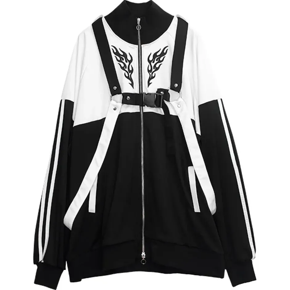Jackets & Hoodies>LISTEN FLAVOR Fallen Angel's Harness Jersey Black x White