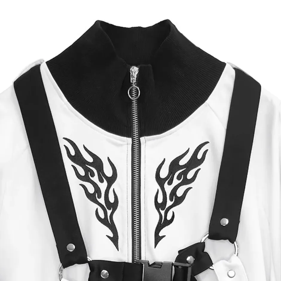 Jackets & Hoodies>LISTEN FLAVOR Fallen Angel's Harness Jersey Black x White