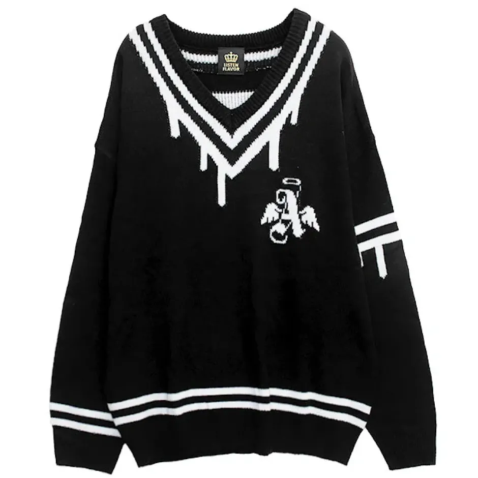 Tops>LISTEN FLAVOR Fallen Angel's Melty Line Knit Top