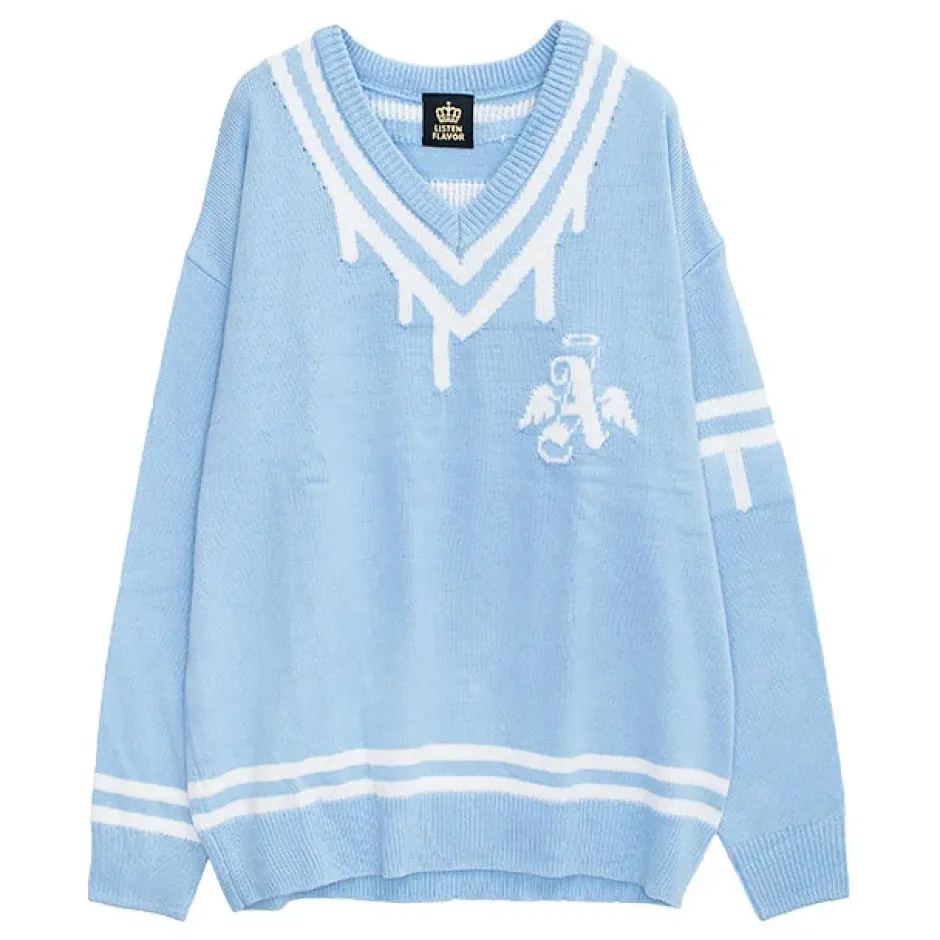 Tops>LISTEN FLAVOR Fallen Angel's Melty Line Knit Top
