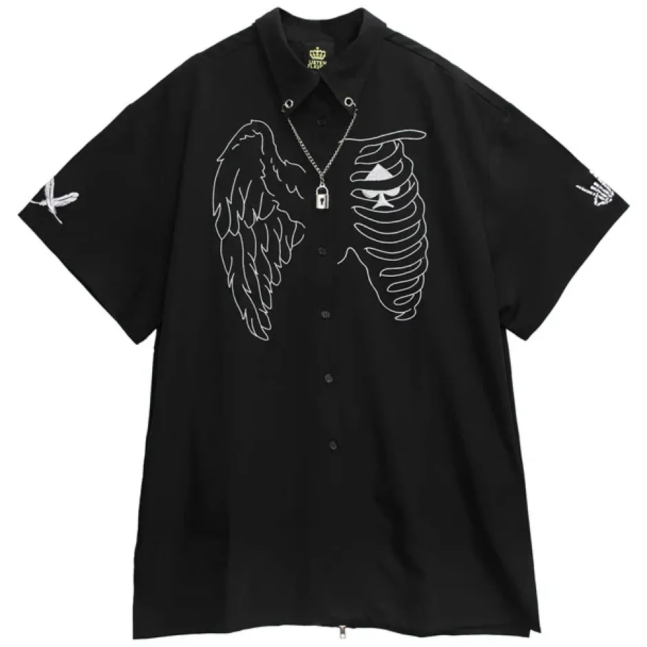 Tops>LISTEN FLAVOR Fallen Angel's Rib Shirt