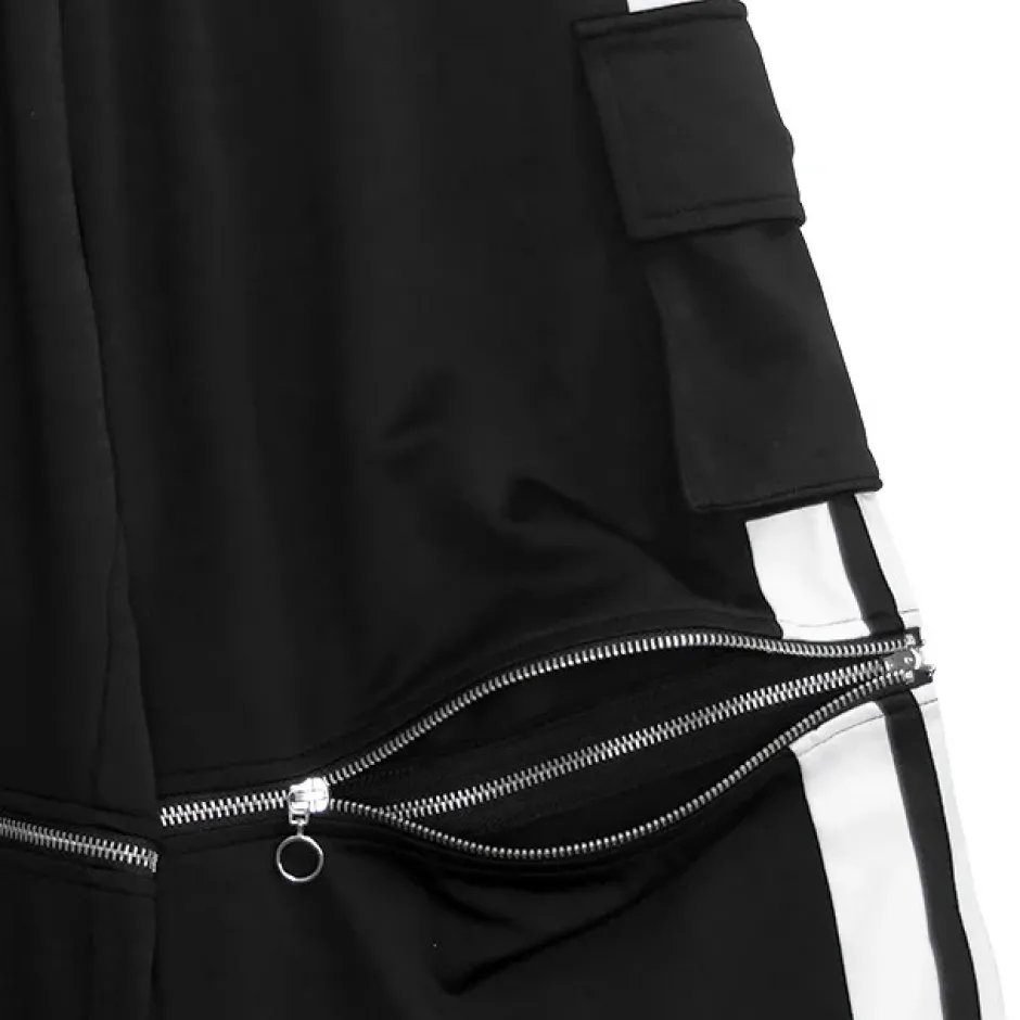 Bottoms>LISTEN FLAVOR Fallen Angel's 2-Way Separate Jersey Pants Black x White