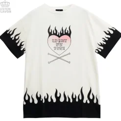 Bottoms>LISTEN FLAVOR Fiery Heart Cutsew