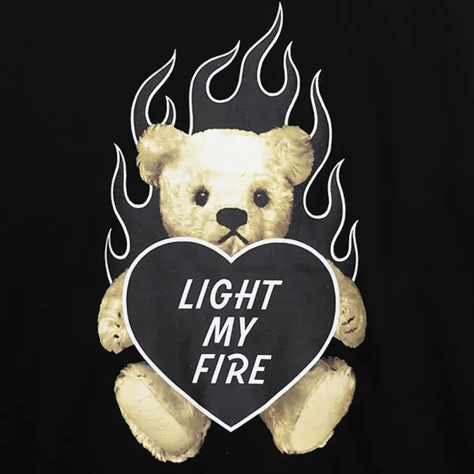 LISTEN FLAVOR Fire Heart Bear Layered-Style Long Sleeve T-Shirt Online