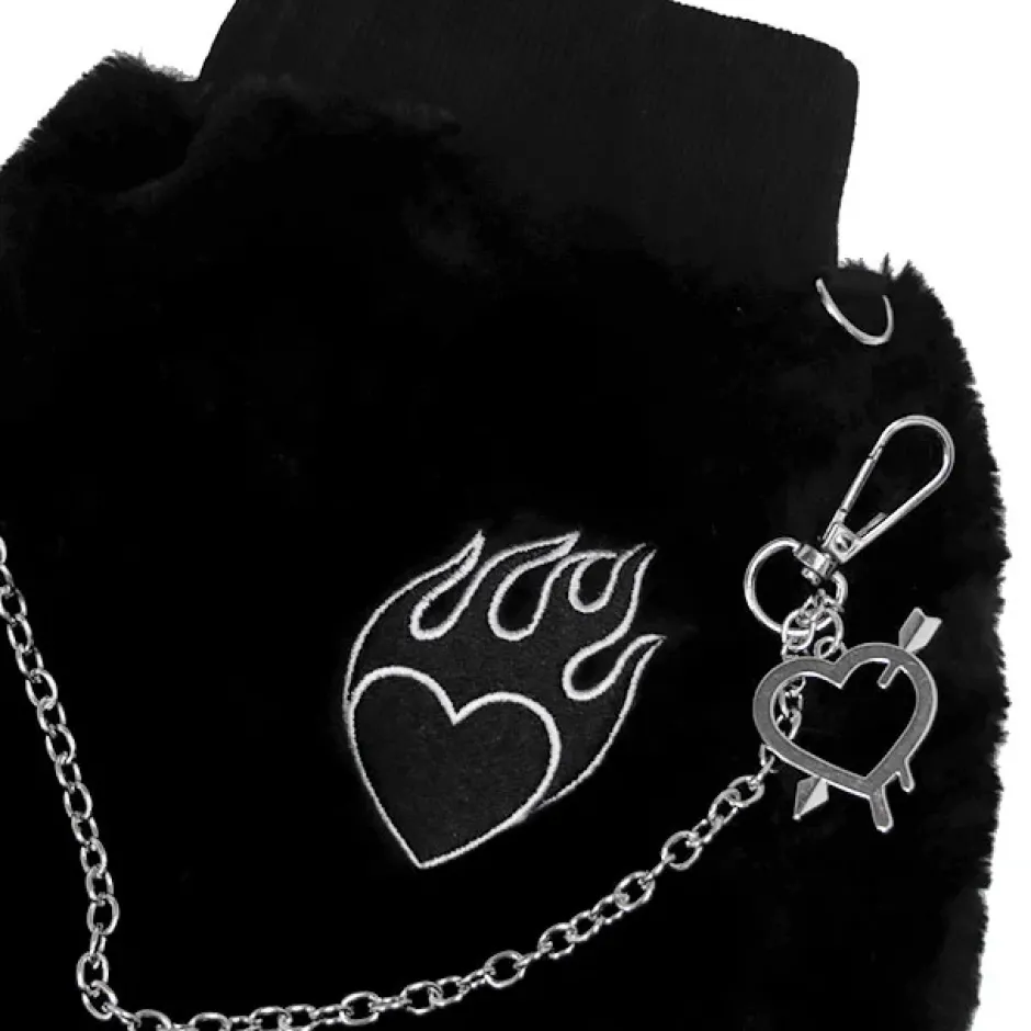 LISTEN FLAVOR Fire Heart Chain Boa Leg Covers New