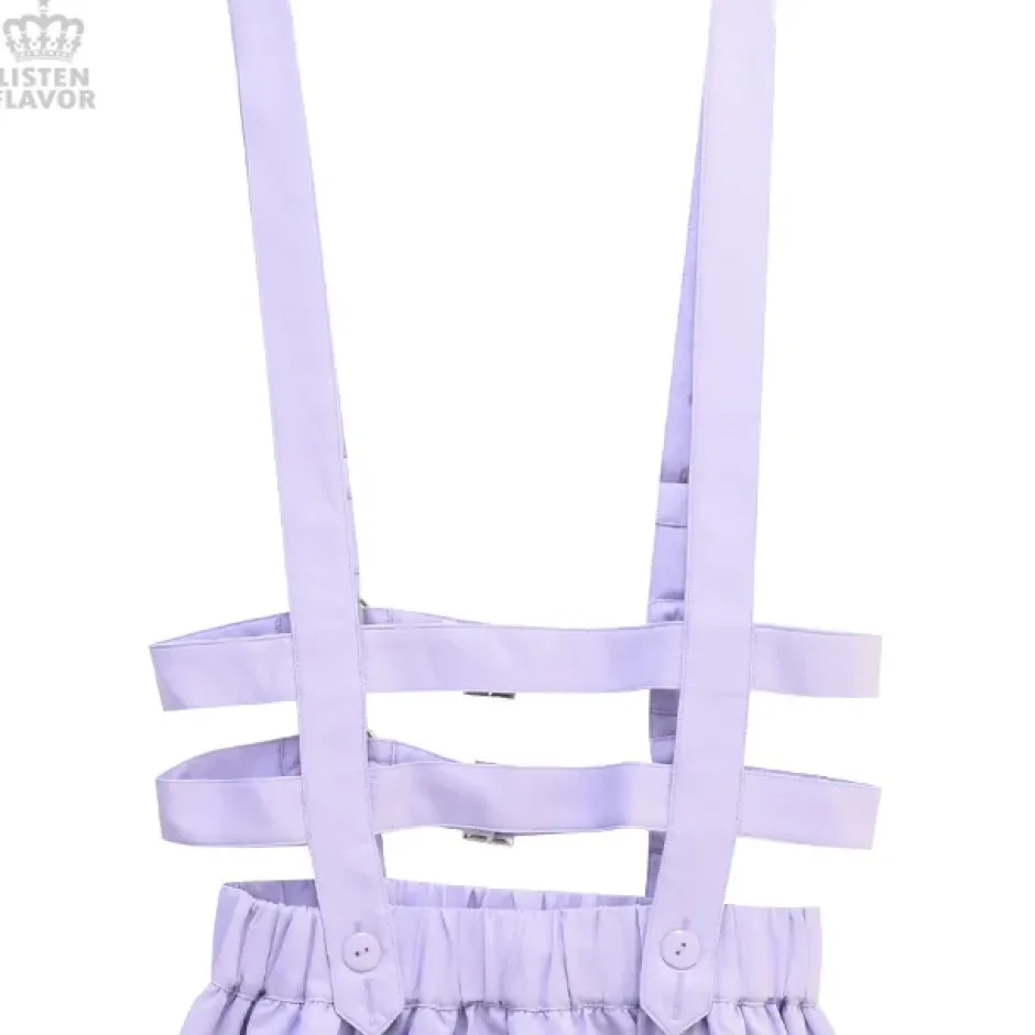 Bottoms>LISTEN FLAVOR Flared Skirt w/ Harness Belt