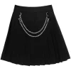 Bottoms>LISTEN FLAVOR Front Chain Pleated Skirt