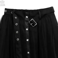 LISTEN FLAVOR Front Snap Tulle Long Skirt Online
