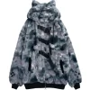 Jackets & Hoodies>LISTEN FLAVOR Gaming Cat Ear Buckle Fur Blouson