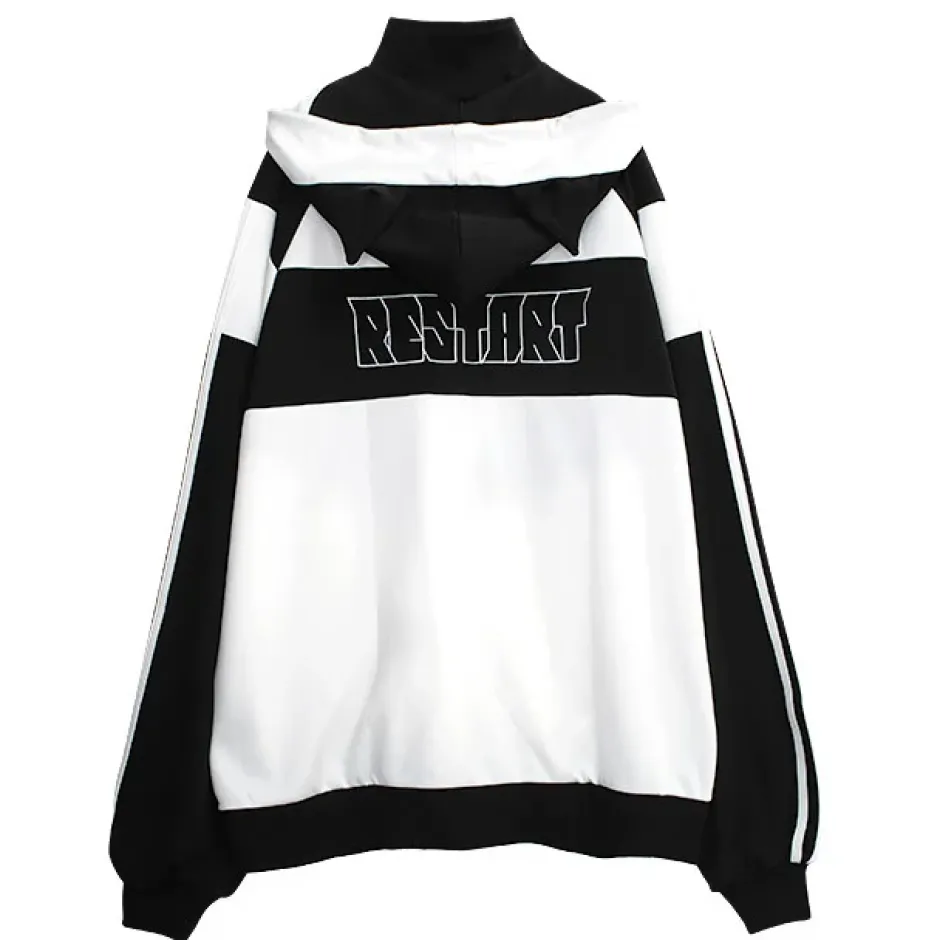 Jackets & Hoodies>LISTEN FLAVOR Gaming Cat Ear Jersey Hoodie