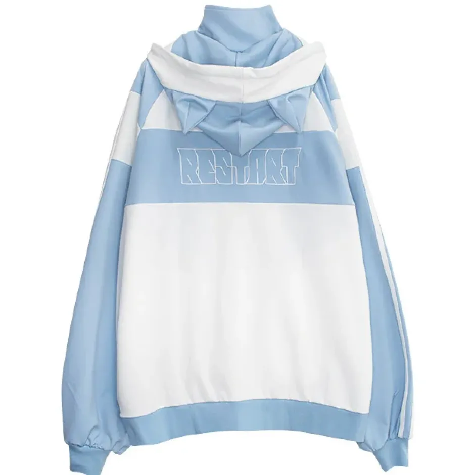 Jackets & Hoodies>LISTEN FLAVOR Gaming Cat Ear Jersey Hoodie