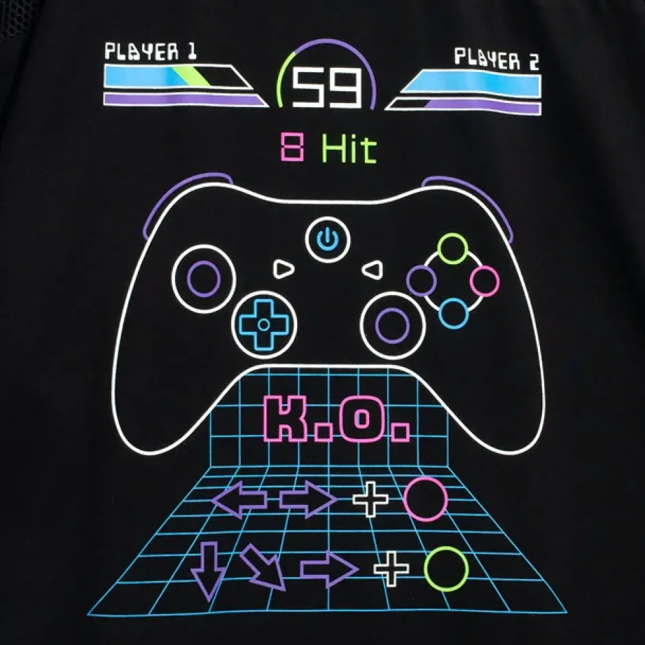 Tops>LISTEN FLAVOR Gaming Mesh Switching Top Black