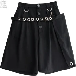 Bottoms>LISTEN FLAVOR Gaucho Pants w/ Eyelet Flap
