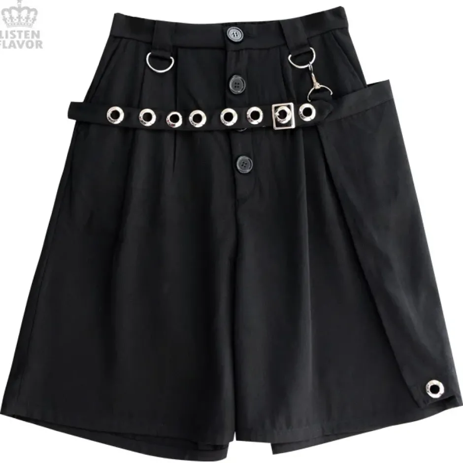 Bottoms>LISTEN FLAVOR Gaucho Pants w/ Eyelet Flap