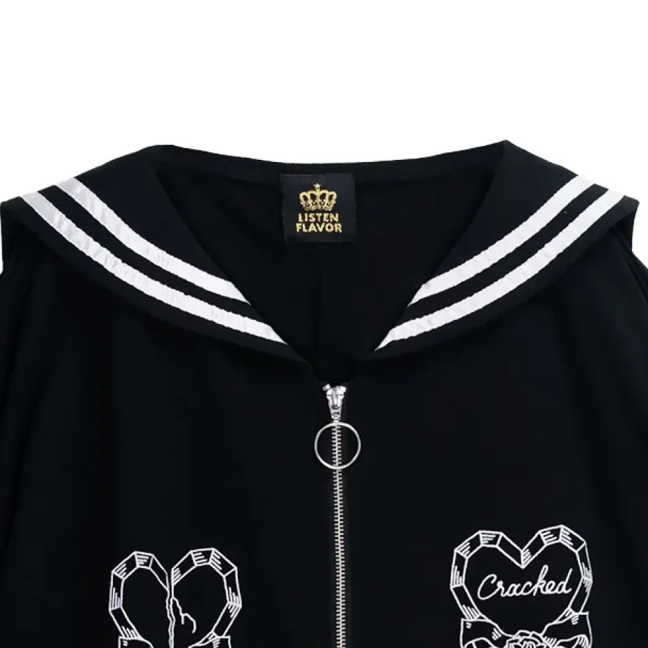 Jackets & Hoodies>LISTEN FLAVOR Glass Heart Sailor Blouson