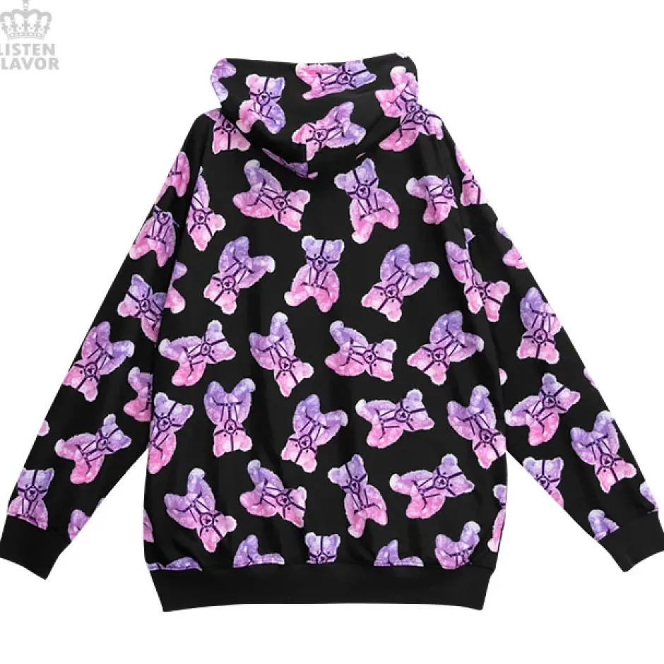 Jackets & Hoodies>LISTEN FLAVOR Harness Bear Pullover Hoodie