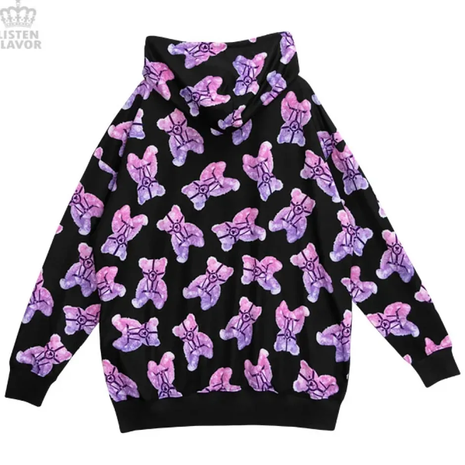 Jackets & Hoodies>LISTEN FLAVOR Harness Bear Zip-Up Hoodie