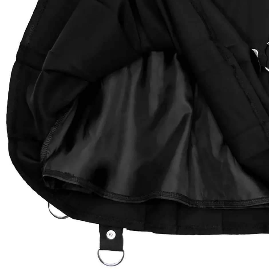 Bottoms>LISTEN FLAVOR Harness Pleated Skirt