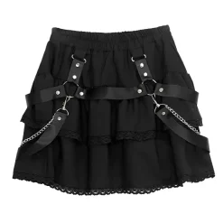 LISTEN FLAVOR Harness Tiered Skirt New