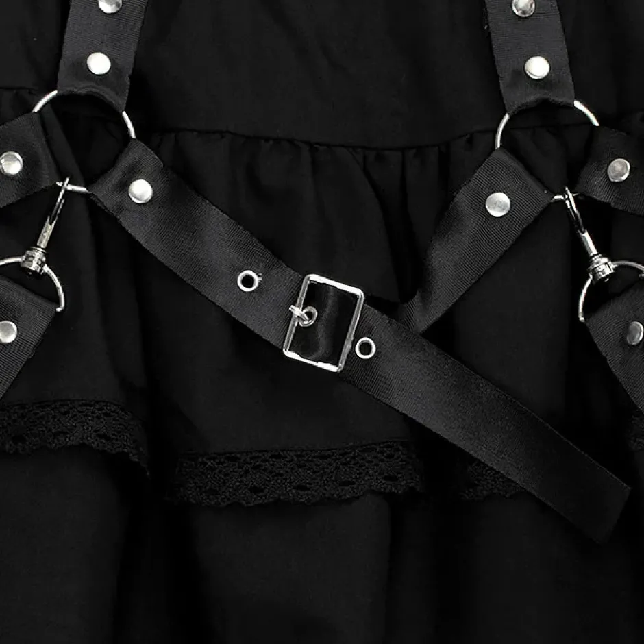 LISTEN FLAVOR Harness Tiered Skirt New