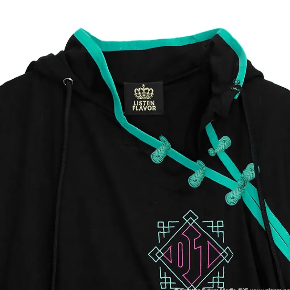 Jackets & Hoodies>LISTEN FLAVOR Hatsune Miku China Hoodie Black