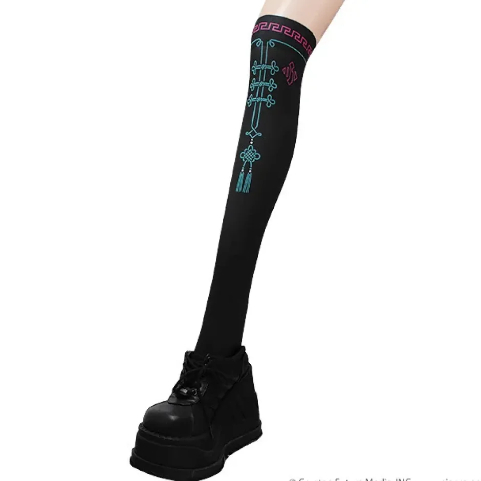 LISTEN FLAVOR Hatsune Miku China Knee-High Socks Black Clearance