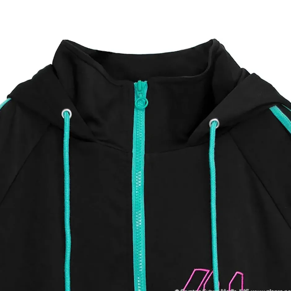 LISTEN FLAVOR Hatsune Miku Jersey Hoodie Black Clearance