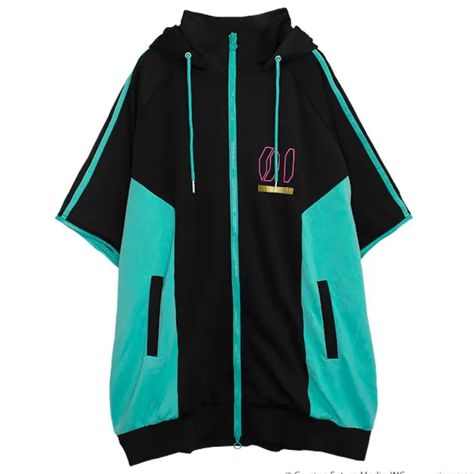 LISTEN FLAVOR Hatsune Miku Jersey Hoodie Black Clearance