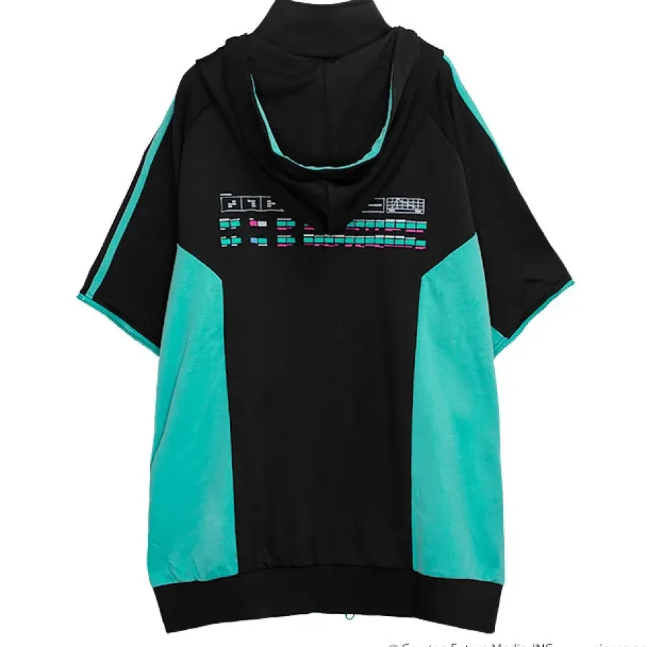 LISTEN FLAVOR Hatsune Miku Jersey Hoodie Black Clearance