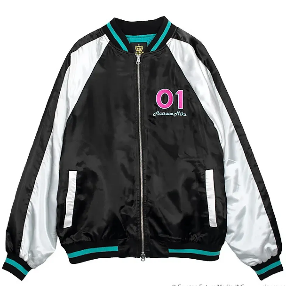 LISTEN FLAVOR Hatsune Miku Sukajan Jacket Black New