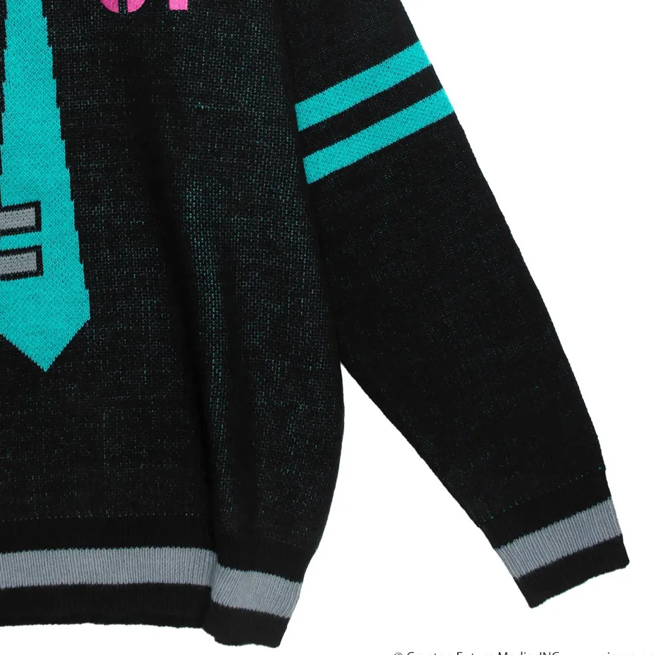 LISTEN FLAVOR Hatsune Miku V-neckline Knit Black Sale