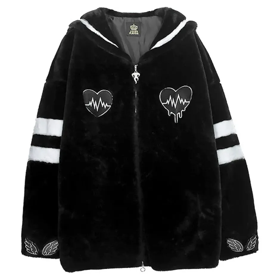 LISTEN FLAVOR Heartbeat Sailor Fur Boa Blouson Discount