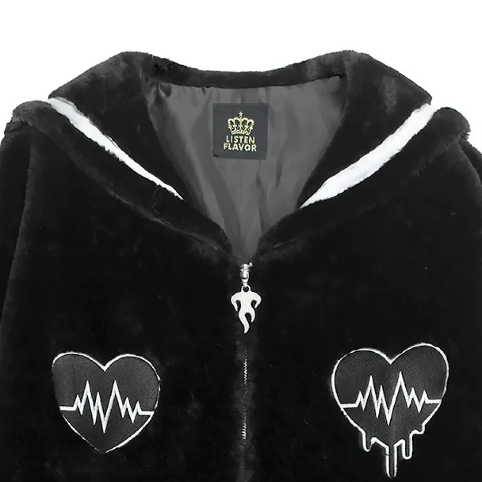 LISTEN FLAVOR Heartbeat Sailor Fur Boa Blouson Discount
