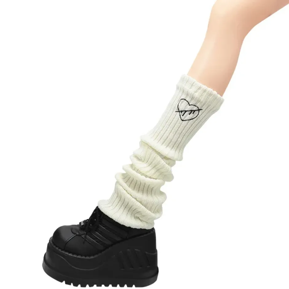 Footwear>LISTEN FLAVOR Heartbreak Embroidered Leg Warmers