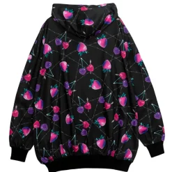 LISTEN FLAVOR Heart Cherry & Dangerous Strawberry Zip Hoodie New