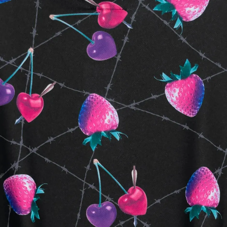 LISTEN FLAVOR Heart Cherry & Dangerous Strawberry Zip Hoodie New