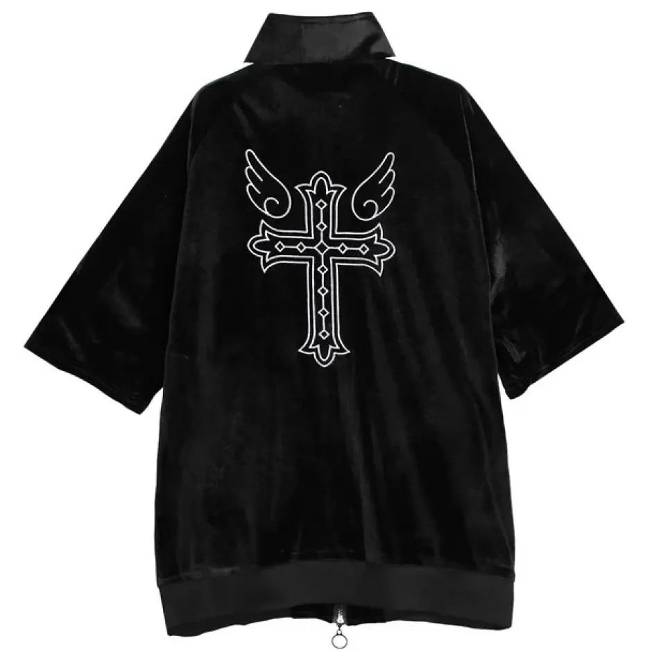 Jackets & Hoodies>LISTEN FLAVOR Heavens Velour Short Sleeve Jersey