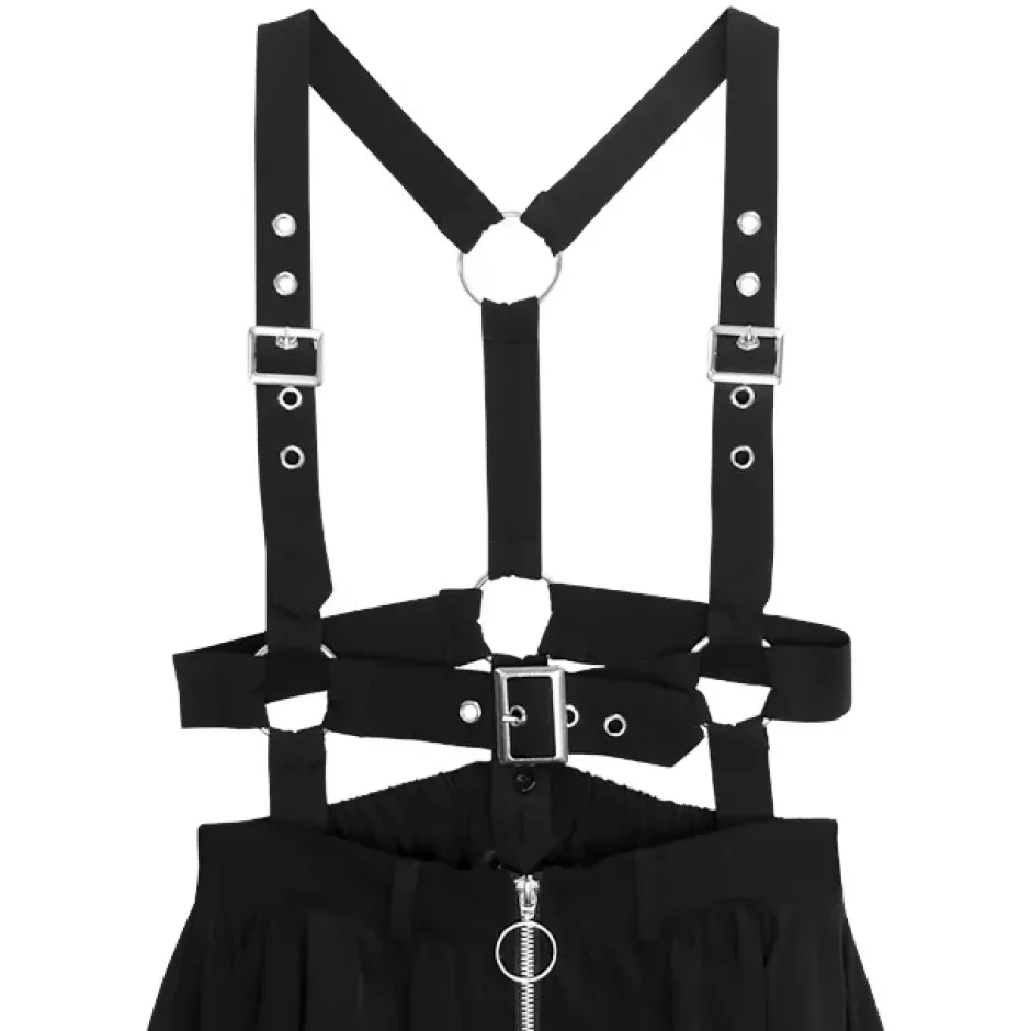 Bottoms>LISTEN FLAVOR Hemline Skirt w/ Harness