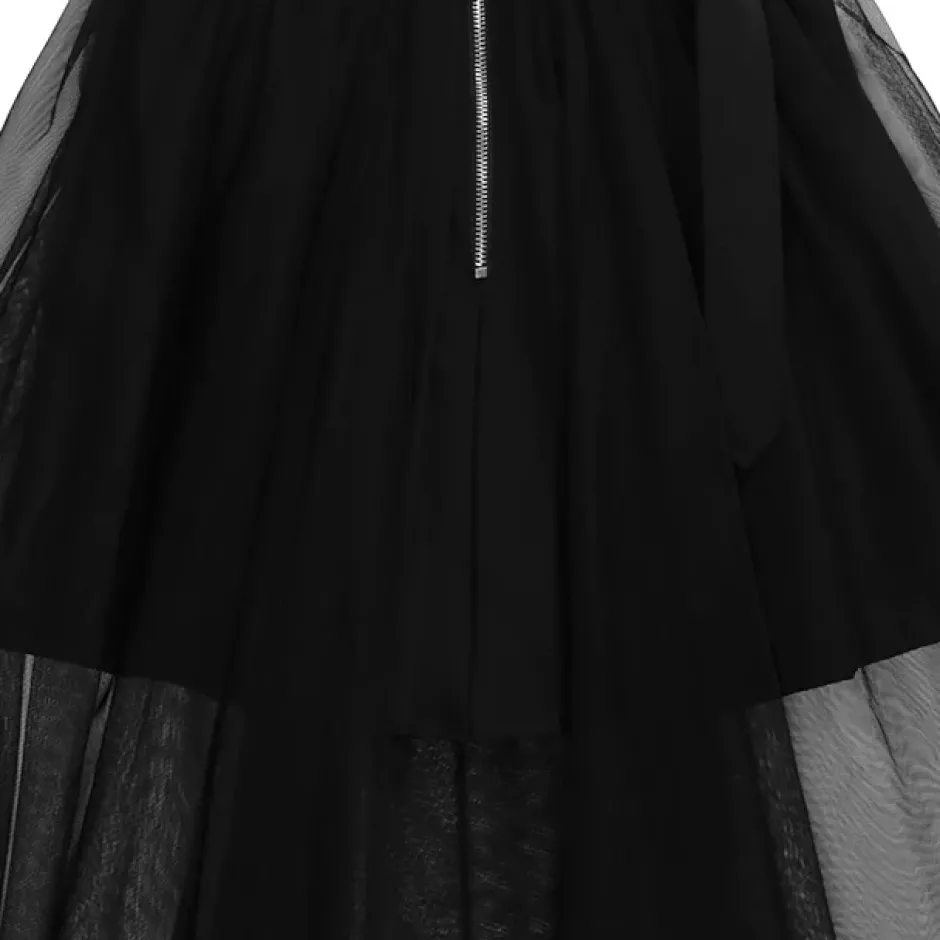 LISTEN FLAVOR Hemline Tulle Layered Skirt w/ Heart Belt New
