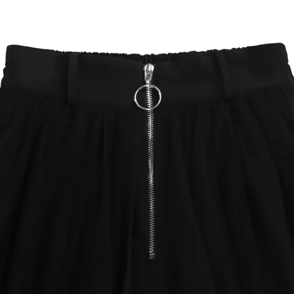 LISTEN FLAVOR Hemline Tulle Layered Skirt w/ Heart Belt New