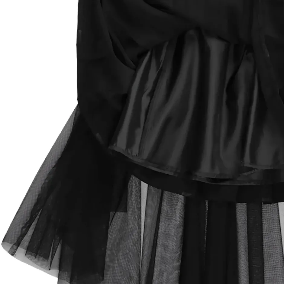 LISTEN FLAVOR Hemline Tulle Layered Skirt w/ Heart Belt New