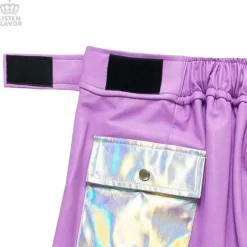 LISTEN FLAVOR Holographic Faux Leather Trapezoid Skirt Sale