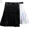 Bottoms>LISTEN FLAVOR Holographic Two-Tone Pleated Skirt