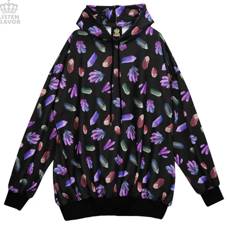 Jackets & Hoodies>LISTEN FLAVOR Jewel Big Hoodie