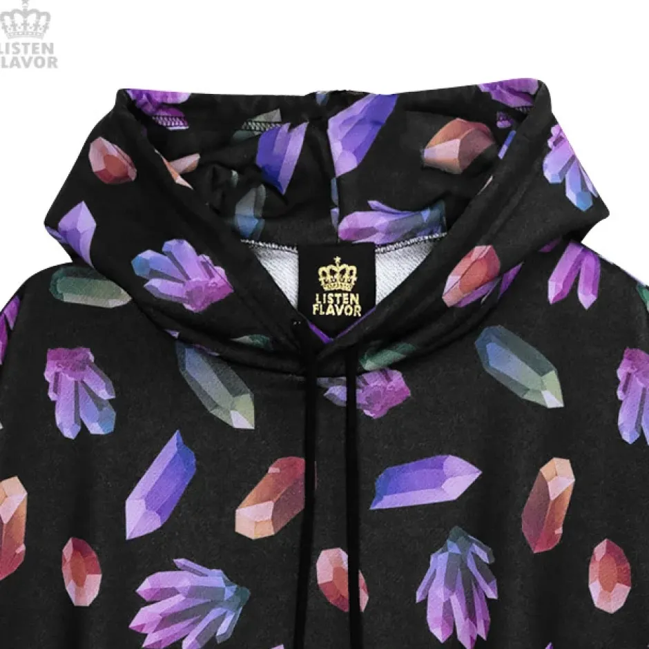 Jackets & Hoodies>LISTEN FLAVOR Jewel Big Hoodie
