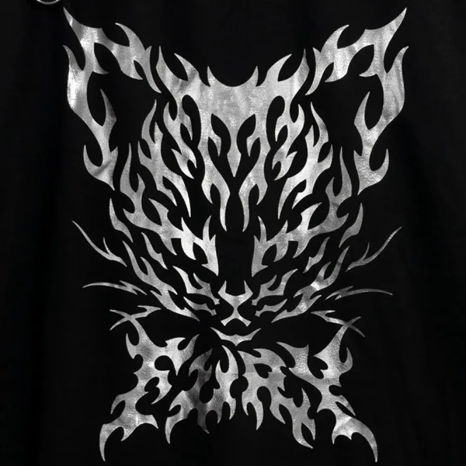Tops>LISTEN FLAVOR Kirakira Neko Slit Big Top