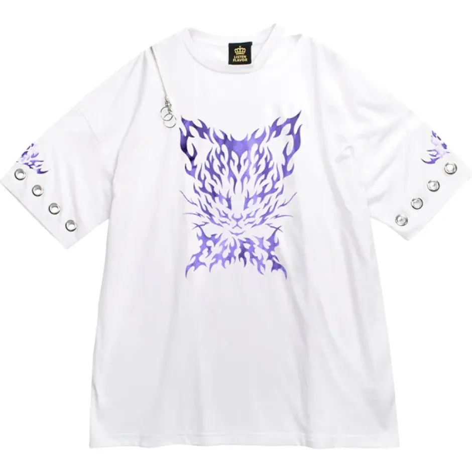 Tops>LISTEN FLAVOR Kirakira Neko Slit Big Top