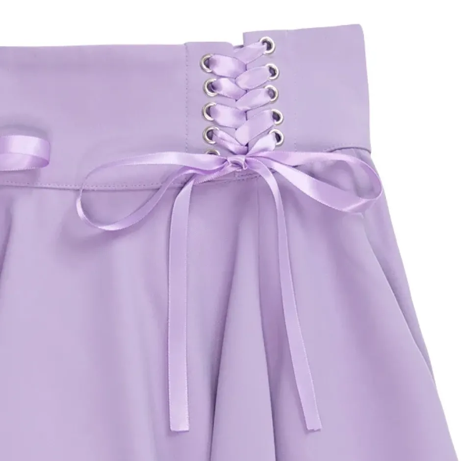 Bottoms>LISTEN FLAVOR Lace-Up Circular Skirt
