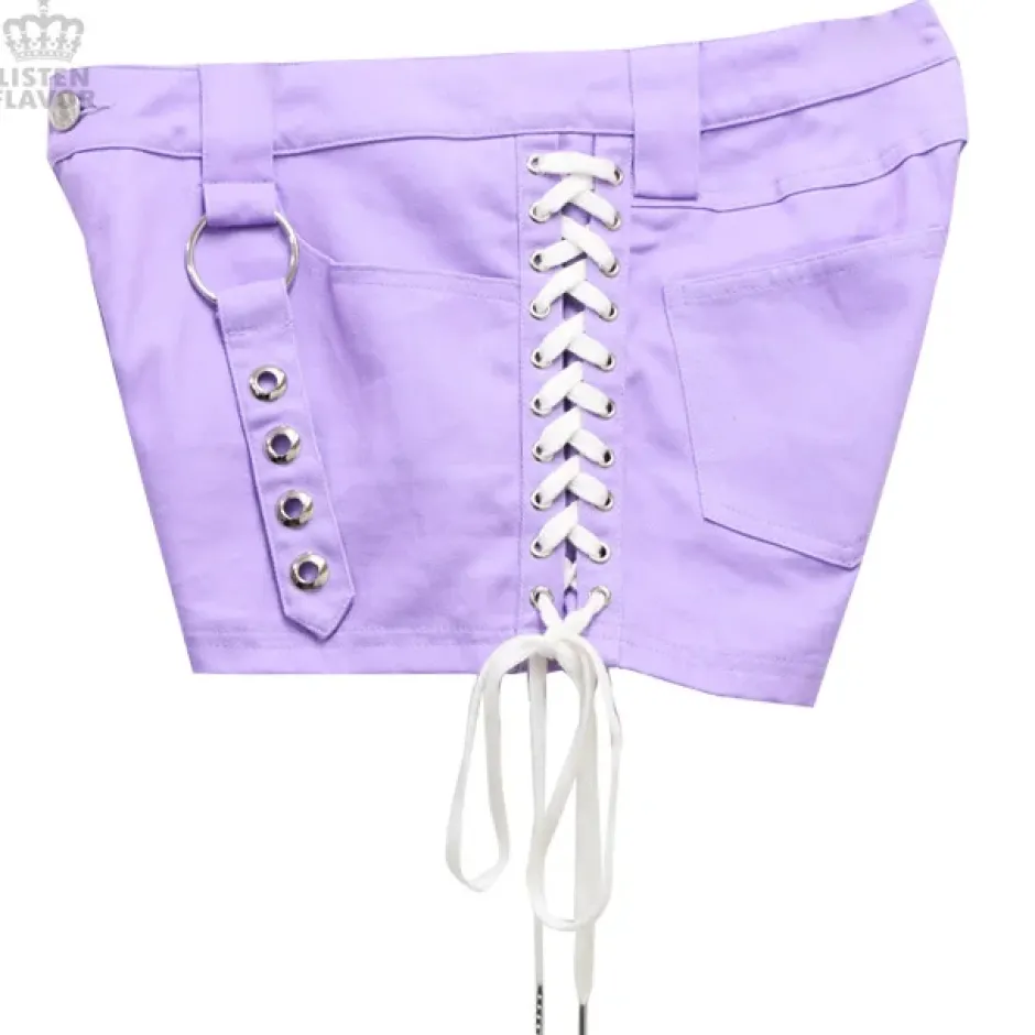 LISTEN FLAVOR Lace-Up Harness Belt Shorts Outlet